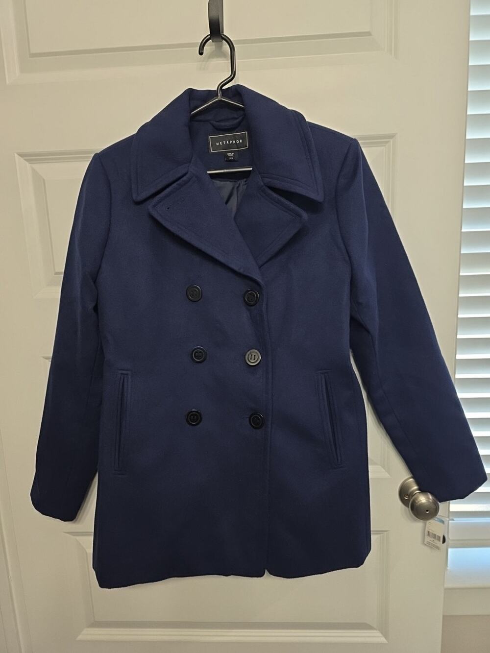 NWT Ladies Medium Metaphor Navy Pea Coat